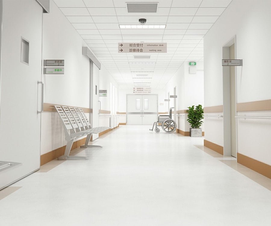 Hospital homogeneous roll flooring